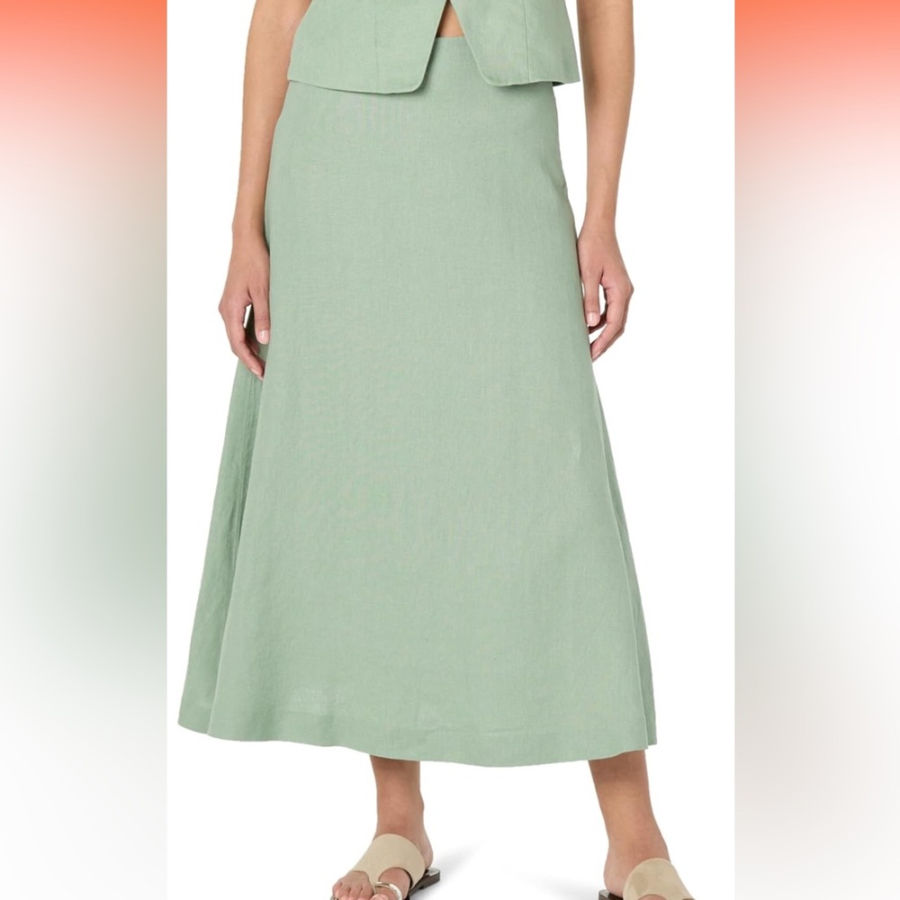 NEW The Drop Women's Standard Sicily Linen Midi Skirt (XS)